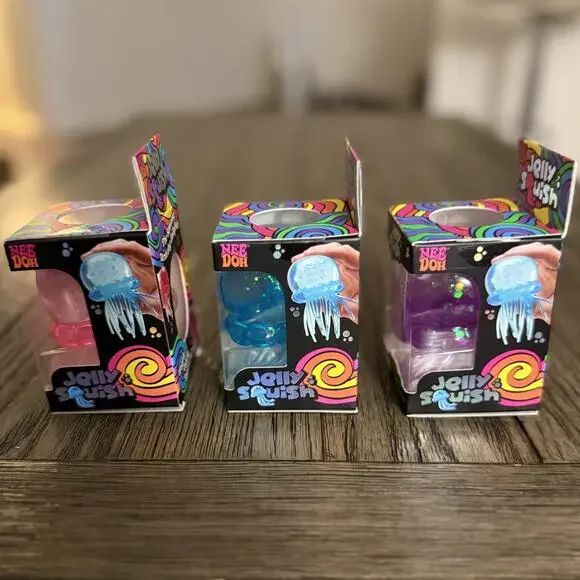 Schylling NeeDoh Jellysquish Jelly Fish Novelty Sensory Fidget Stress Relief Toy - Picture 6 of 14